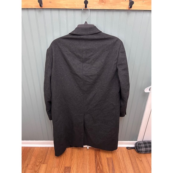Saddlebred Men Charcoal Wool Blend Overcoat Size 40S single breasted buttons 3 - Picture 2 of 5
